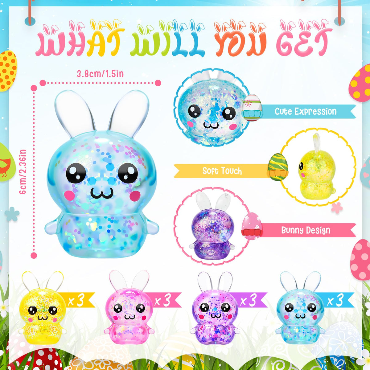 Halloscume bunny cubes yellow sequin closeup highlights playful mood and tactile fun.