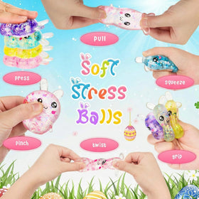 Halloscume bunny squeeze-ball closeup shows durable texture and sparkle
