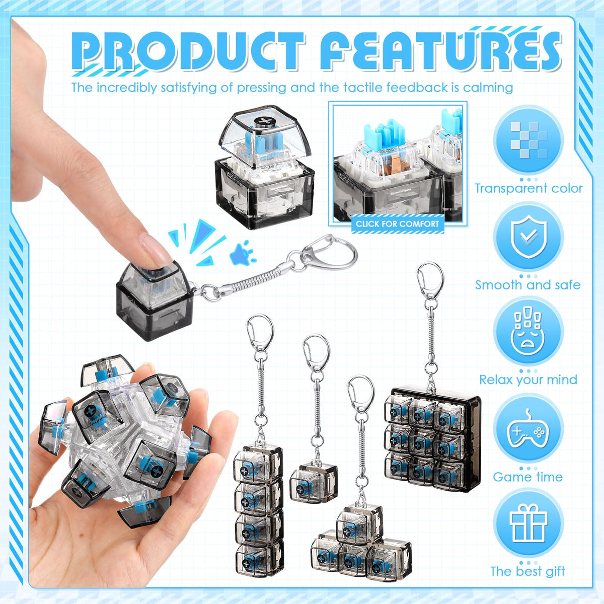 Halloscume durable transparent PC construction with zinc alloy lanyard for daily use.