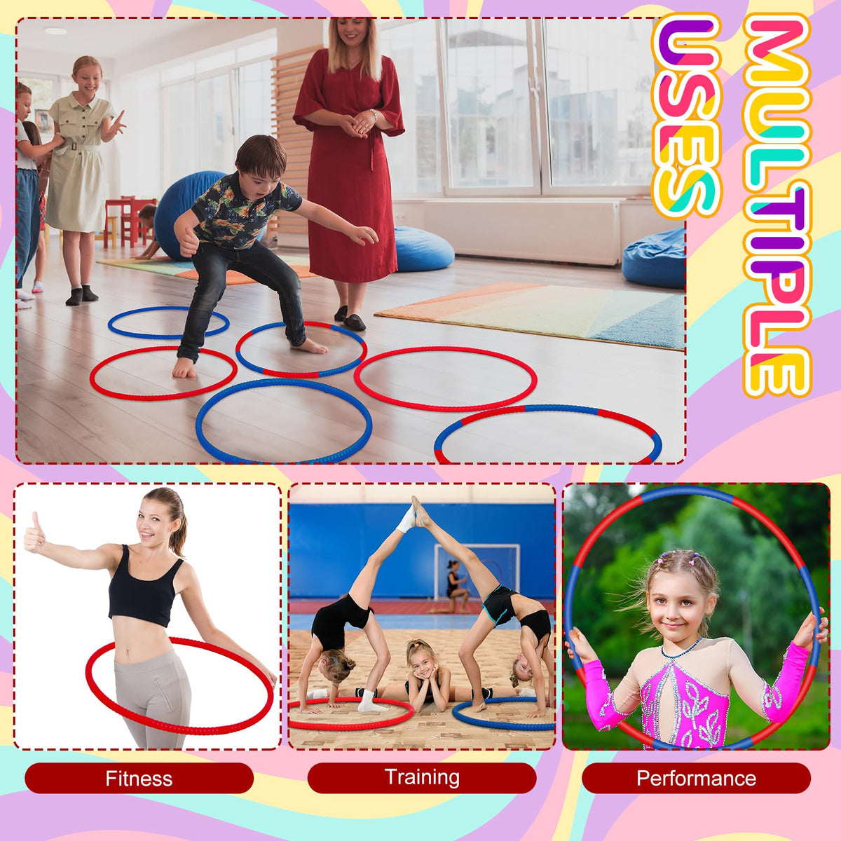 Halloscume lightweight, durable plastic hoops for indoor and outdoor use