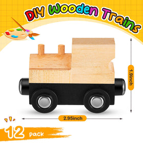 Halloscume magnetic wooden train cars enabling easy linking and creative play.