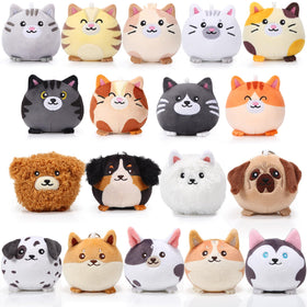 Halloscume mini plush puppies and kittens on a keychain, perfect travel companions.