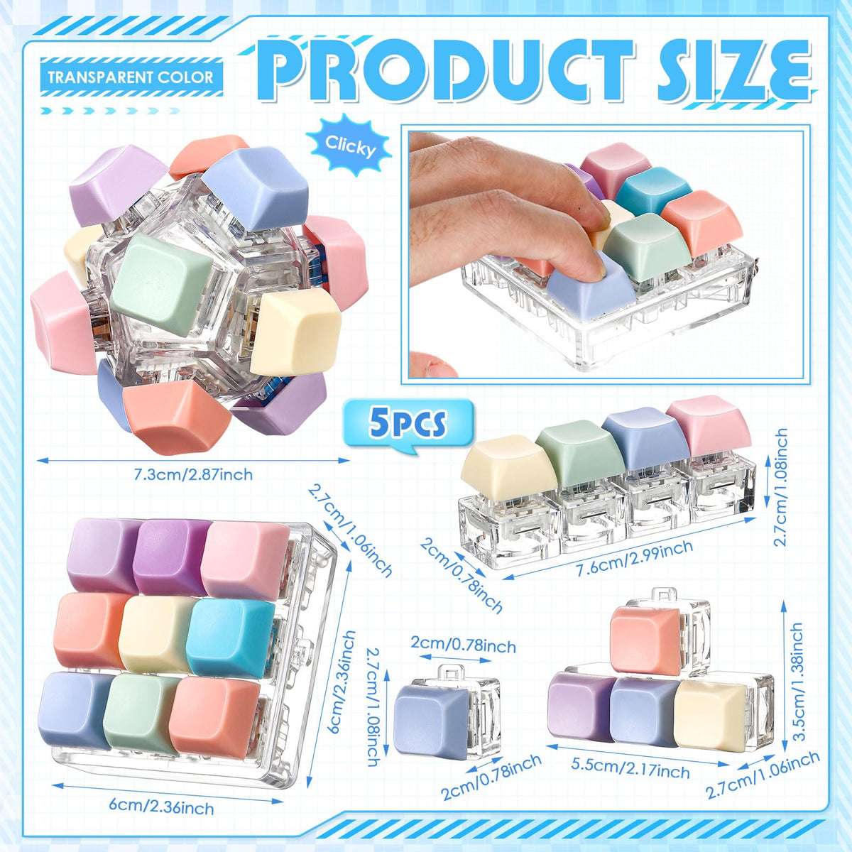 Halloscume pastel colors keychain fidget offers portable stress relief.