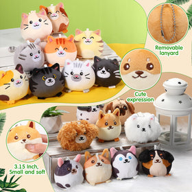 Halloscume puppy and kitten plush 3.15 inch figures, ideal for gift giving.