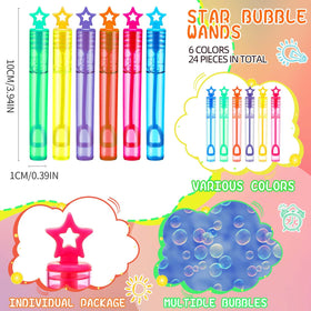 Halloscume star bubble wands in multi colors for playful outdoor fun.