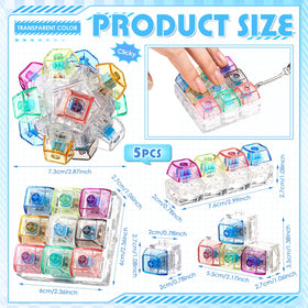 Halloscume transparent PC fidget showcases colorful keys and click feedback