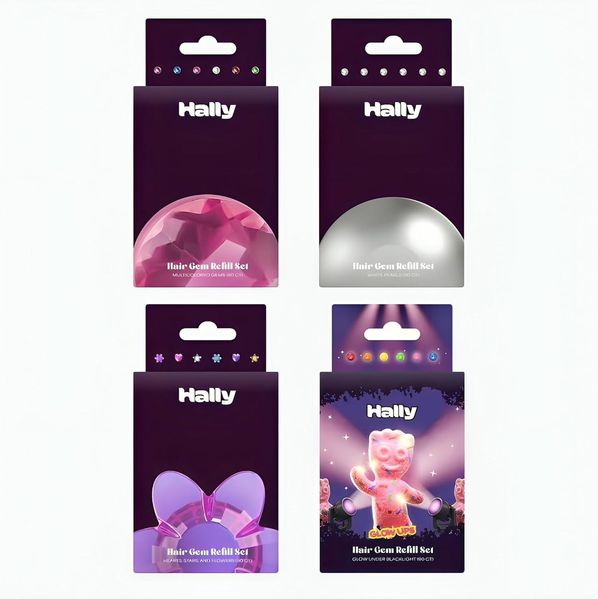 Hally Hair 360 Hearts gems add playful color pops for party styling.