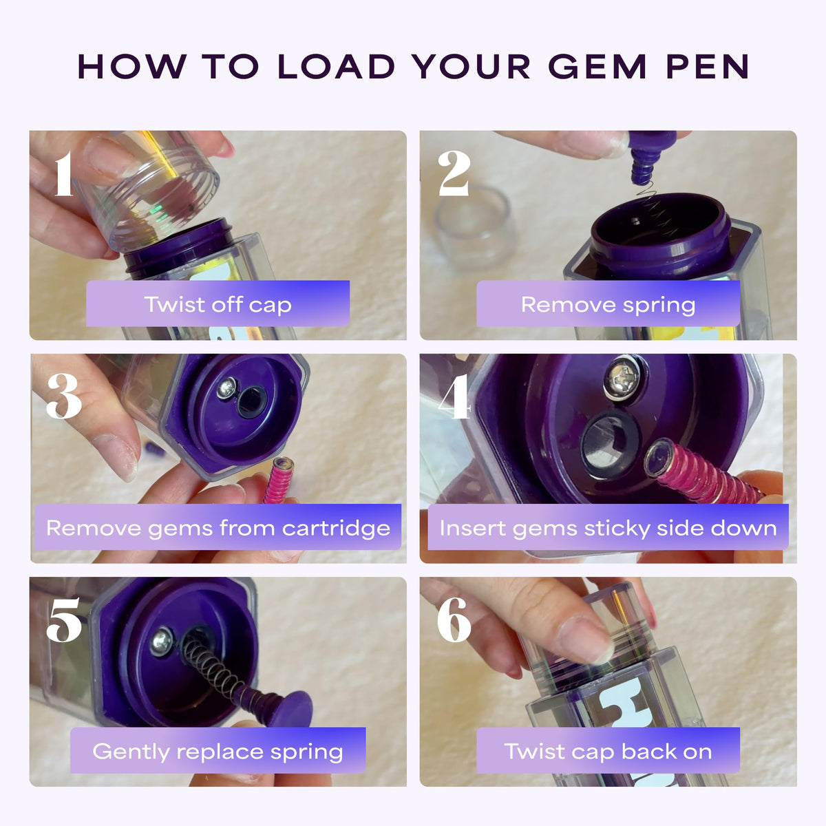 Hally Hair Gem Pen application step for secure, tidy gems.