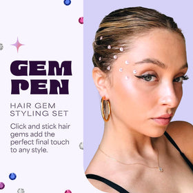 Hally Hair Gem Pen colorful gems close-up for multicolor sparkle.