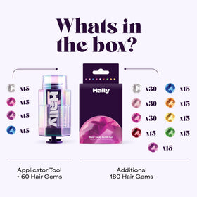 Hally Hair Gem Pen stamper tool close-up for precise application.