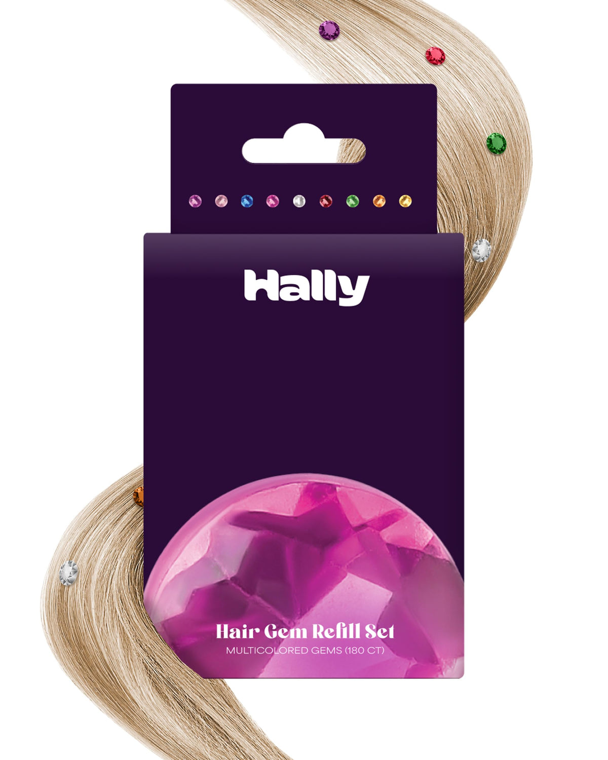 Hally Hair Gems refill set with 180 gems for quick sparkle customization