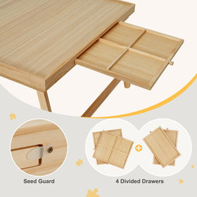 Natural wood finish complements any room while supporting puzzle sessions.