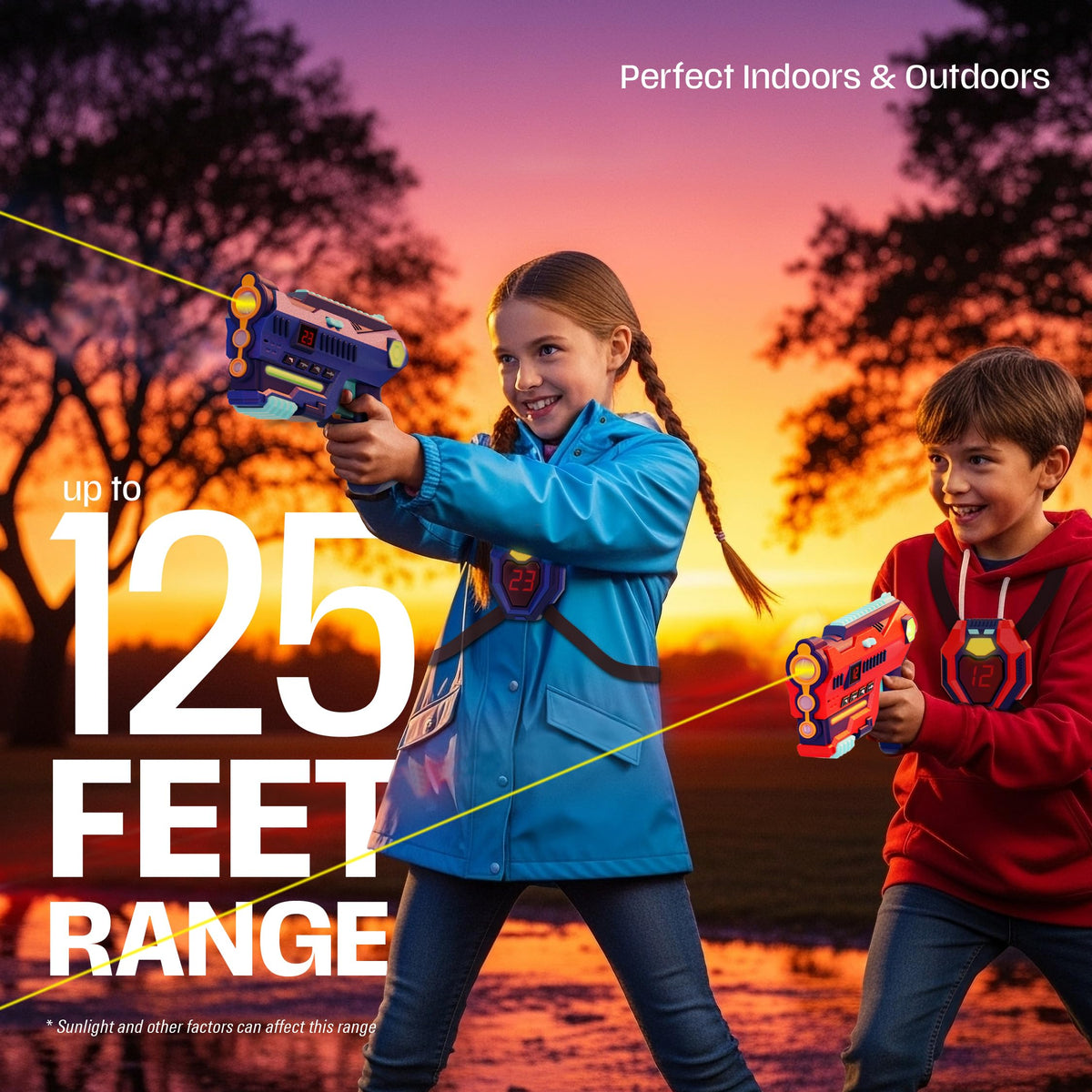 Halo Sport play range of 125 feet across living room and yard