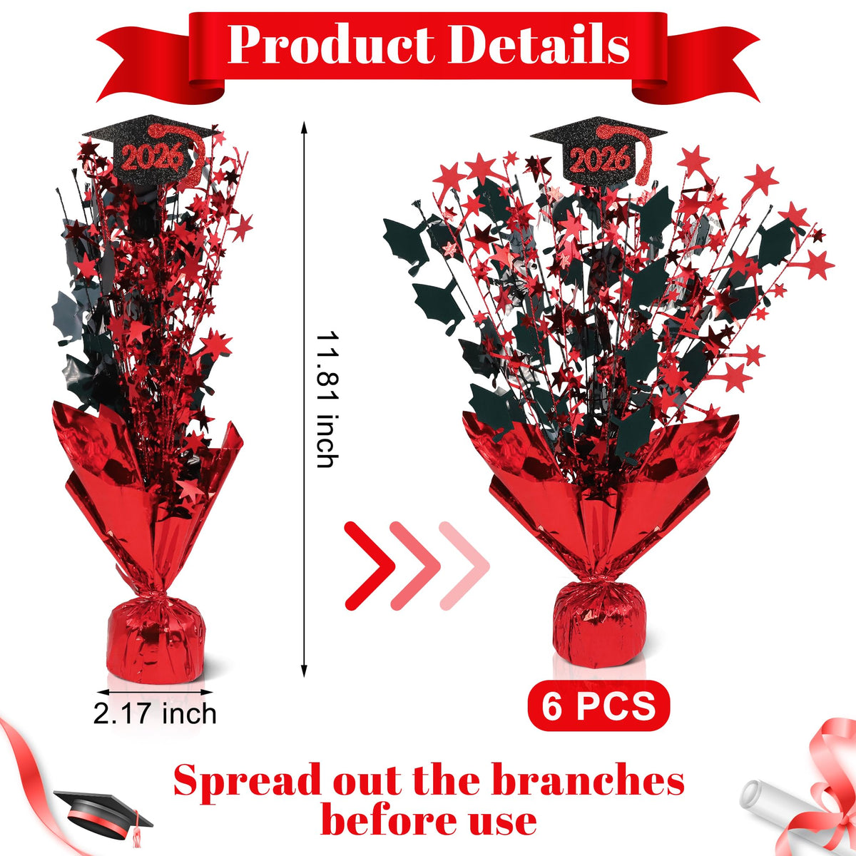 HALOGATE 2026 class display centerpiece with bold numbers and glitter accents.