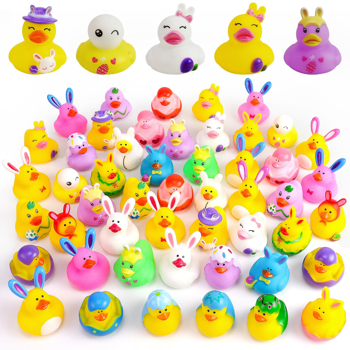 Halovin Easter ducks bunny duck ready for bath time fun and imaginative play.