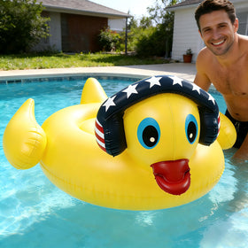 Halovin easy inflate and deflate duck pool float for transport