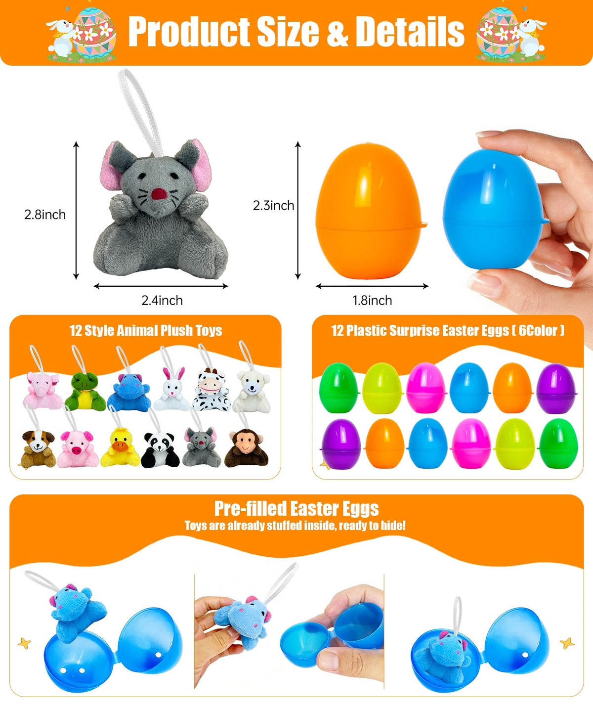 Halystar elephant plush inside Easter egg for adventure