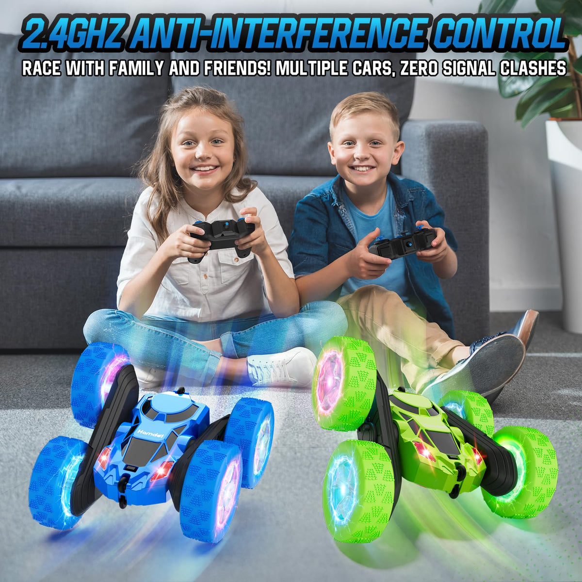 Hamdol 2.4GHz remote controls multiple cars without interference