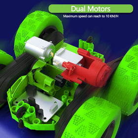 Hamdol Green Storm Edition showing double‑sided stunt capability from a side angle.