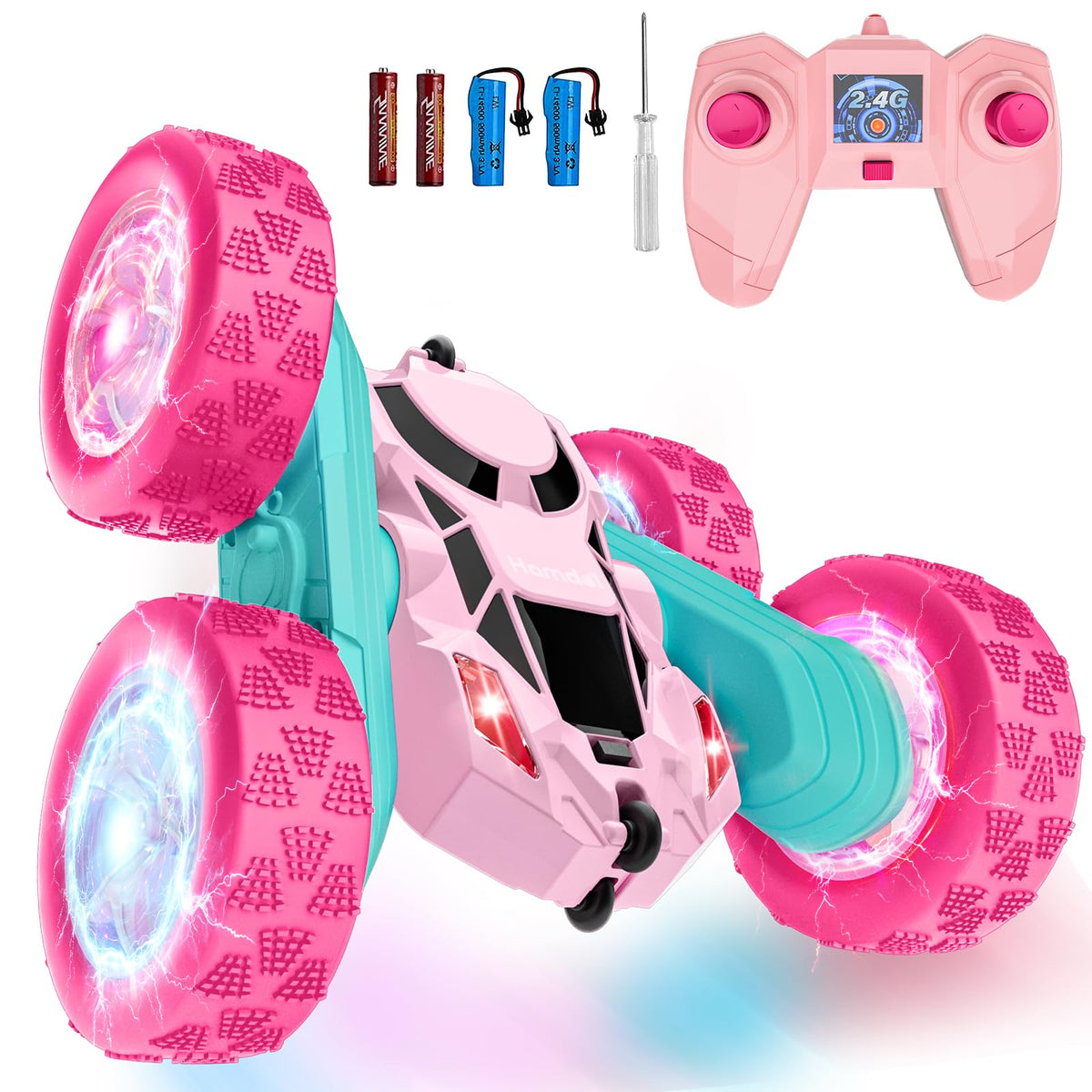 Hamdol Pink Blossom Edition car with soft design for imaginative play and confident steering.
