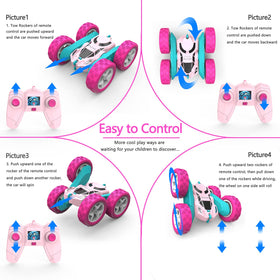 Hamdol Pink Star Edition RC car dual motors deliver fast, precise control.