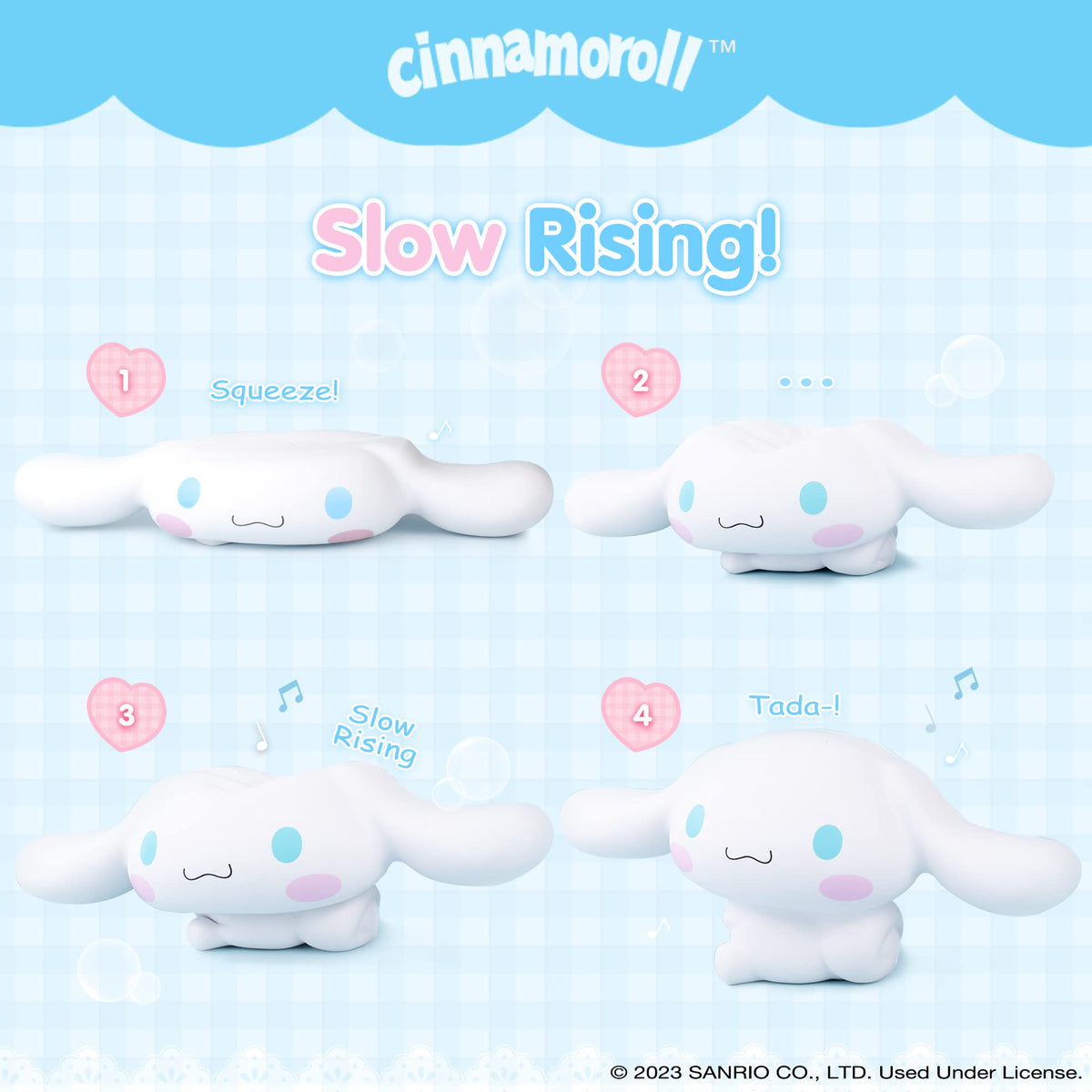Hamee Cinnamoroll slow-rise squishy toy rising for desk stress relief