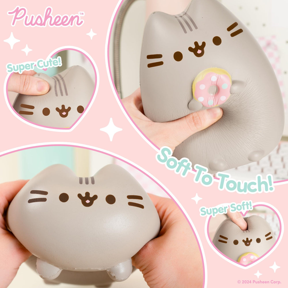 Hamee Pusheen bathrobe squishy as a desk buddy for quick breaks.