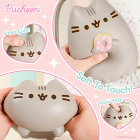 Hamee Pusheen bathrobe squishy as a desk buddy for quick breaks.