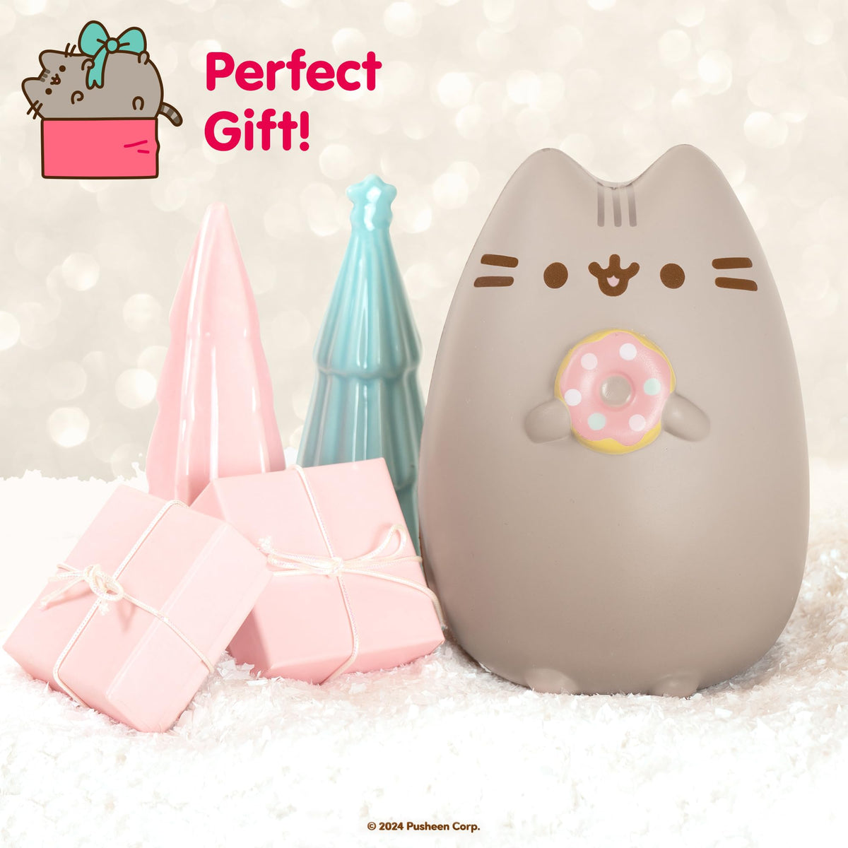 Hamee Pusheen loaf squishy demonstrates slow rise for calming play.