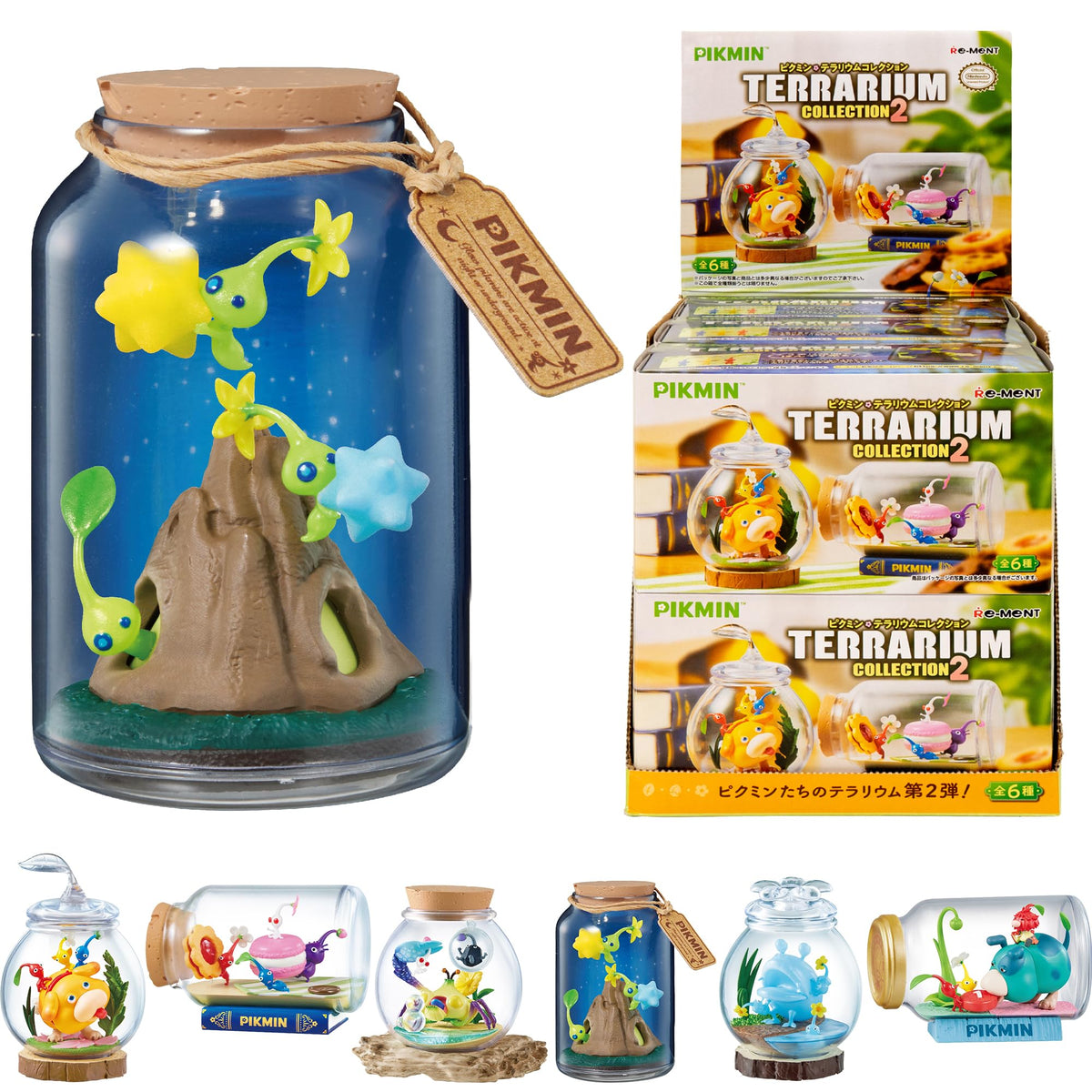 Hamee RE-Ment Pikmin red bottle scene figure ideal for desk display.