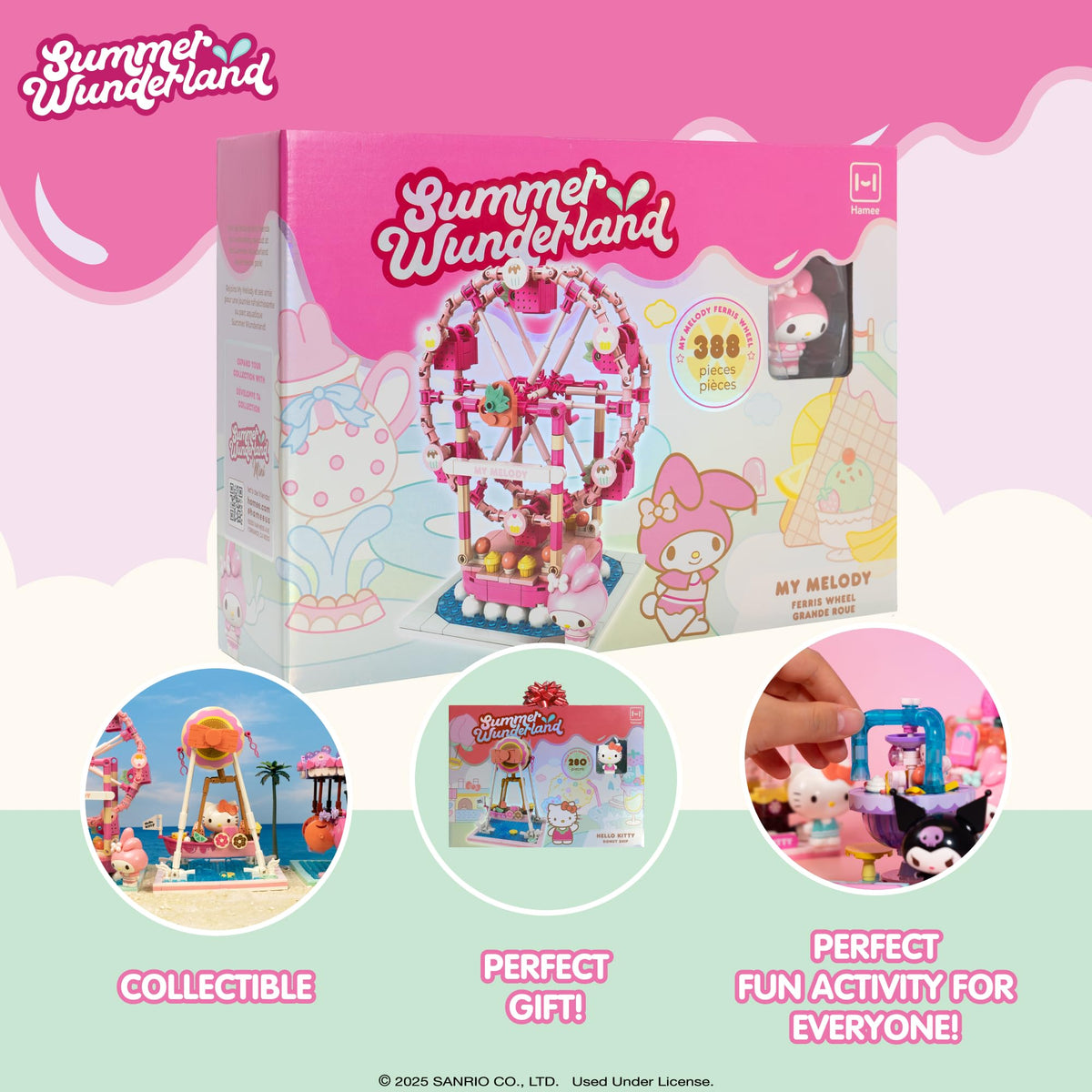 Hamee Sanrio Summer Wunderland ferris wheel scene adds colorful room decor inspiration.