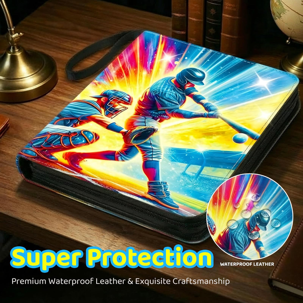 HAMKOT zipper cards binder removable sleeves for easy reorganization.