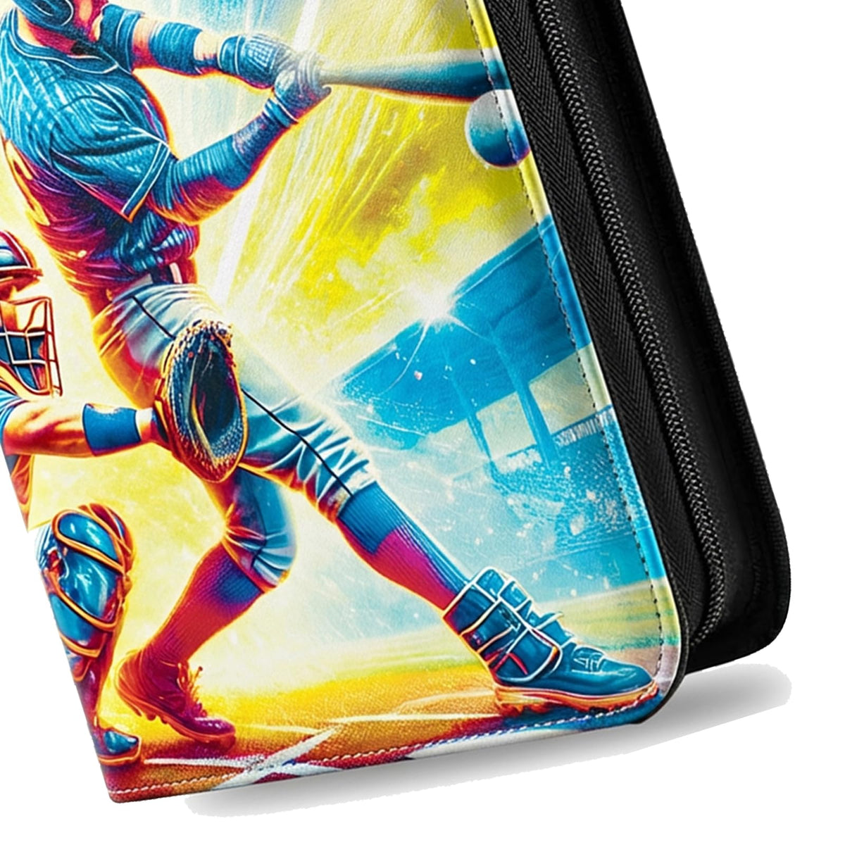 HAMKOT zipper cards binder sturdy stitching keeps pages secure and durable.