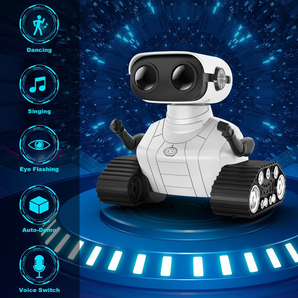 Hamourd RC robot demonstrates dynamic dance moves with remote control.