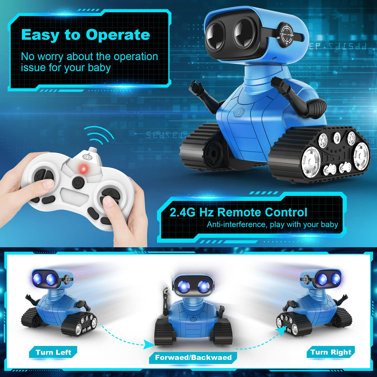 Hamourd toy robot with flexible head and arms for expressive play.