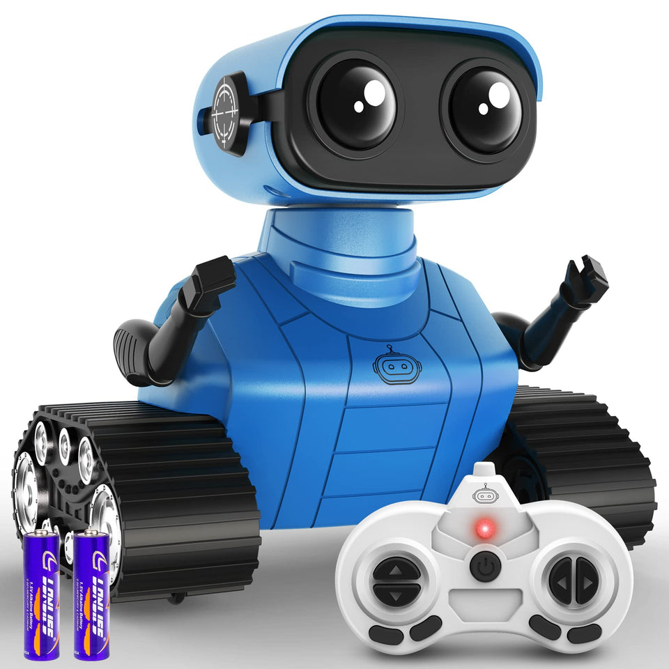 Hamourd RC robot with LED eyes for engaging playtime and visual cues.