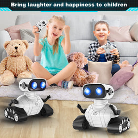 Hamourd robot sings and lights up for interactive fun during play.