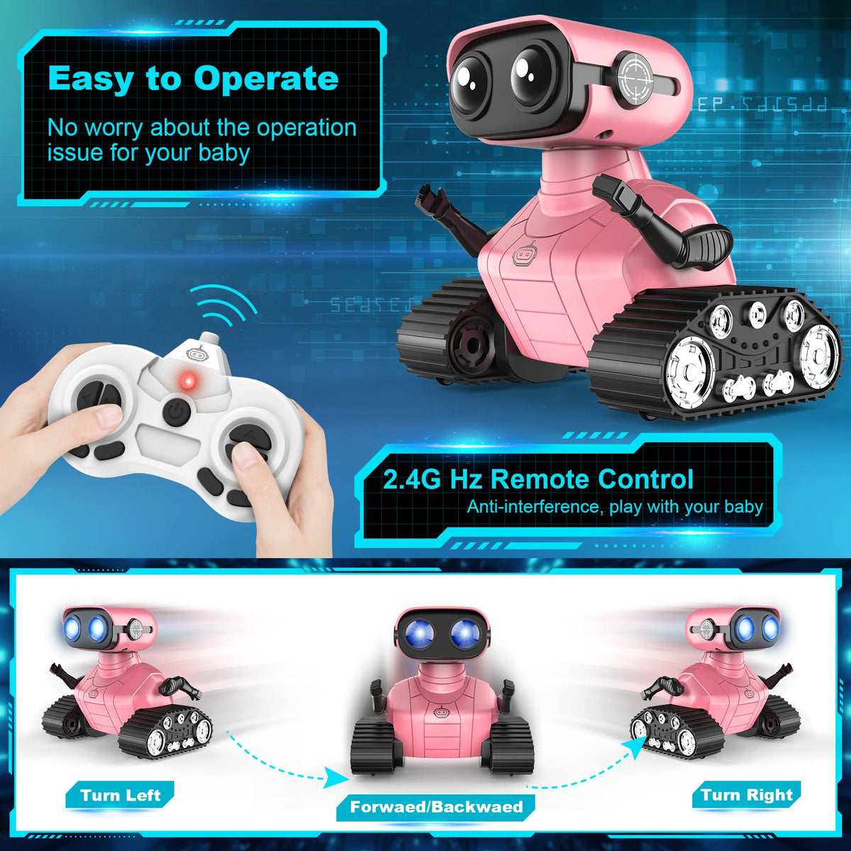 Hamourd auto-demonstration mode spins and dances for ready-made fun.