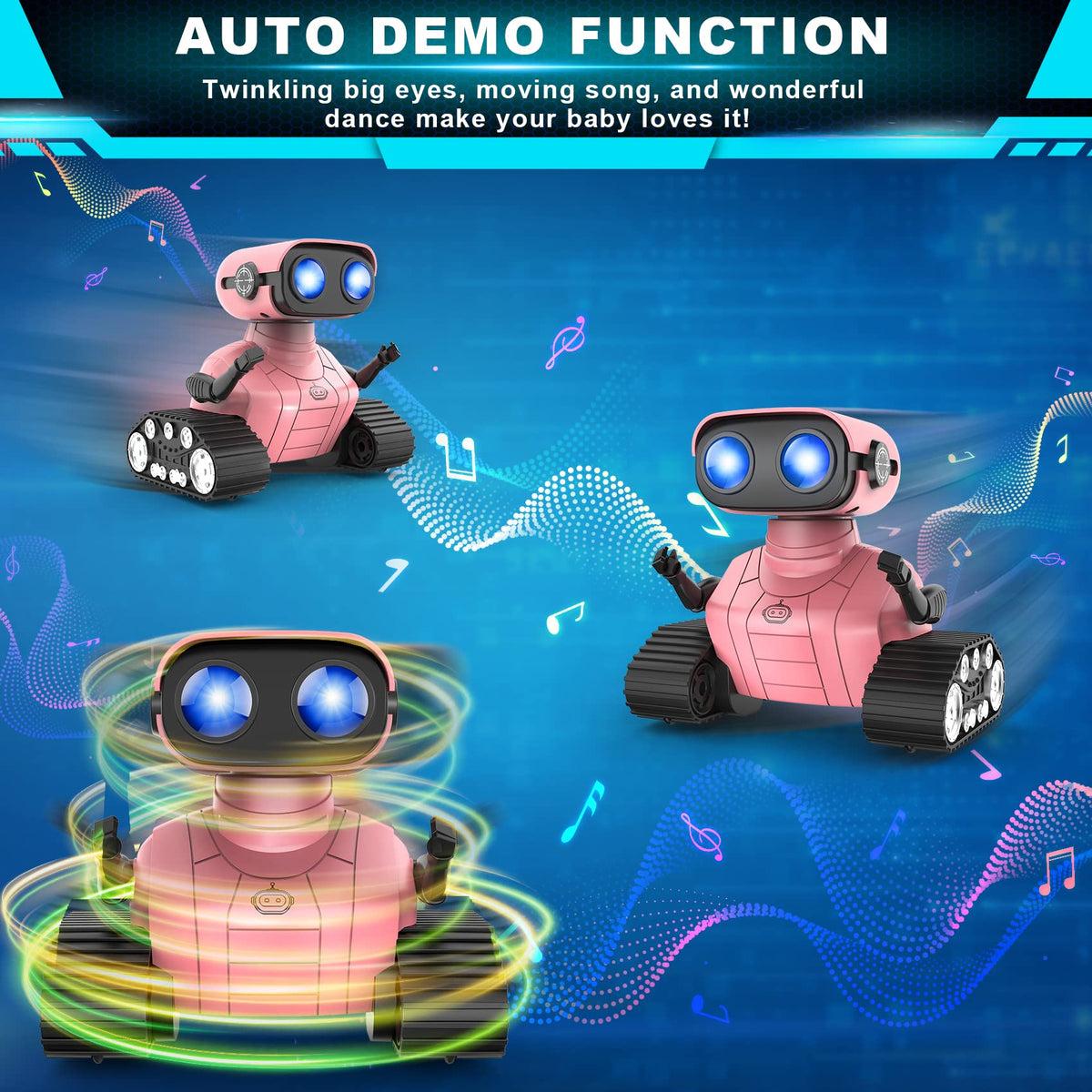 Hamourd robot with flexible arms and head for expressive dancing.