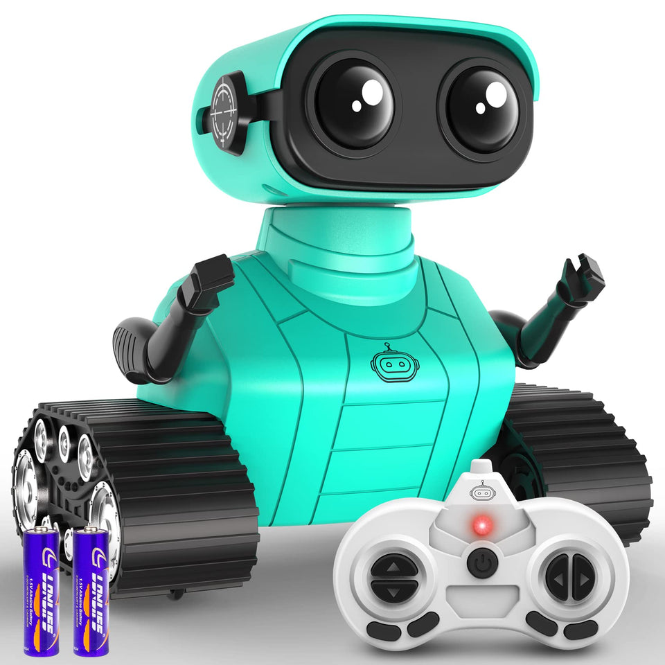 Hamourd robot toy with LED eyes lights up for interactive playtime.