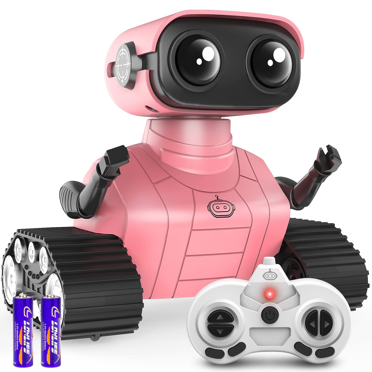Hamourd robot toy LED eyes light up for interactive play sessions.