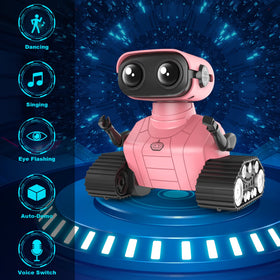 Hamourd RC robot controlled with 2.4GHz remote for precise kid-led adventures.