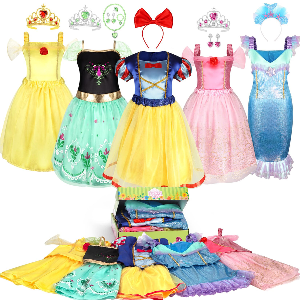 HAMSILY princess dress set with five themes for imaginative play