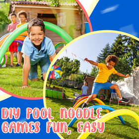 Hanaive orange pool noodle is easy to spot for kids.