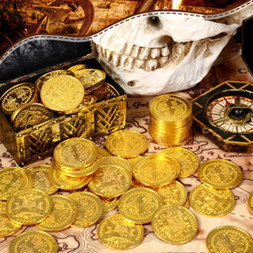 Hanaive pirate coins shine under lights for cosplay props.