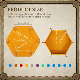 Hanaive dice tray yellow foldable hexagon, portable for quick setups and group play.