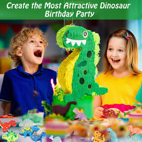 Hanaive dinosaur rings as colorful party favors or prizes.