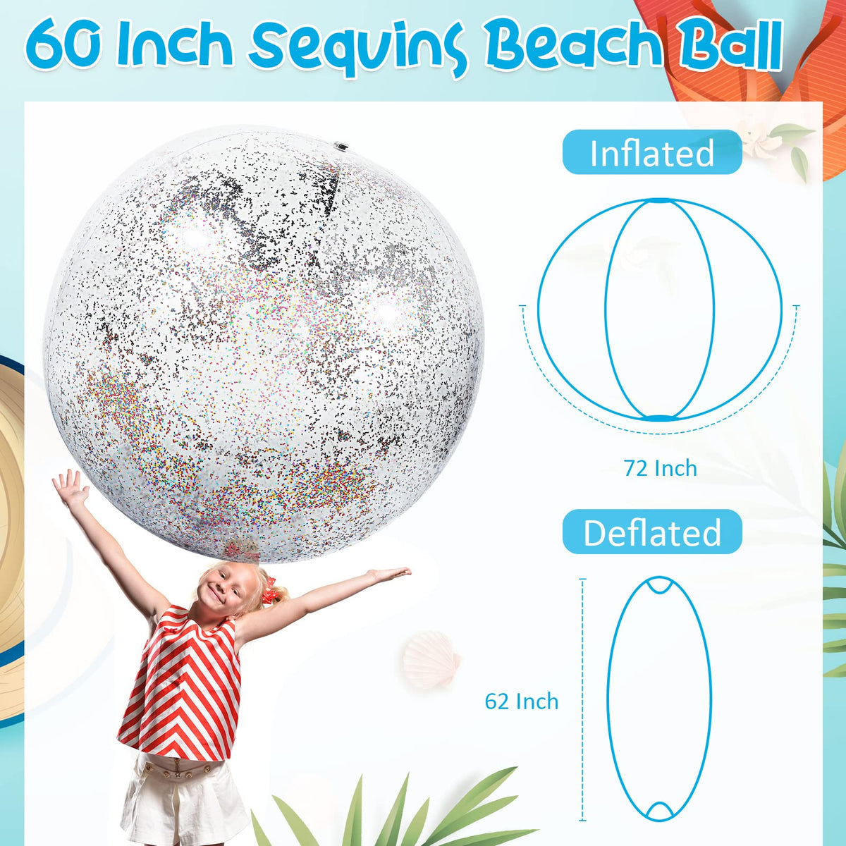 Hanaive giant beach ball shows 40-inch diameter during play