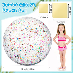 Hanaive giant beach ball with clear confetti inside for pool visuals