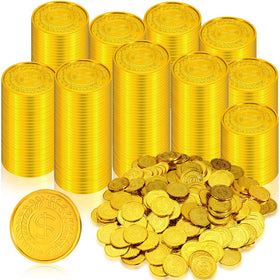 Hanaive pirate gold coins on table ready for party games